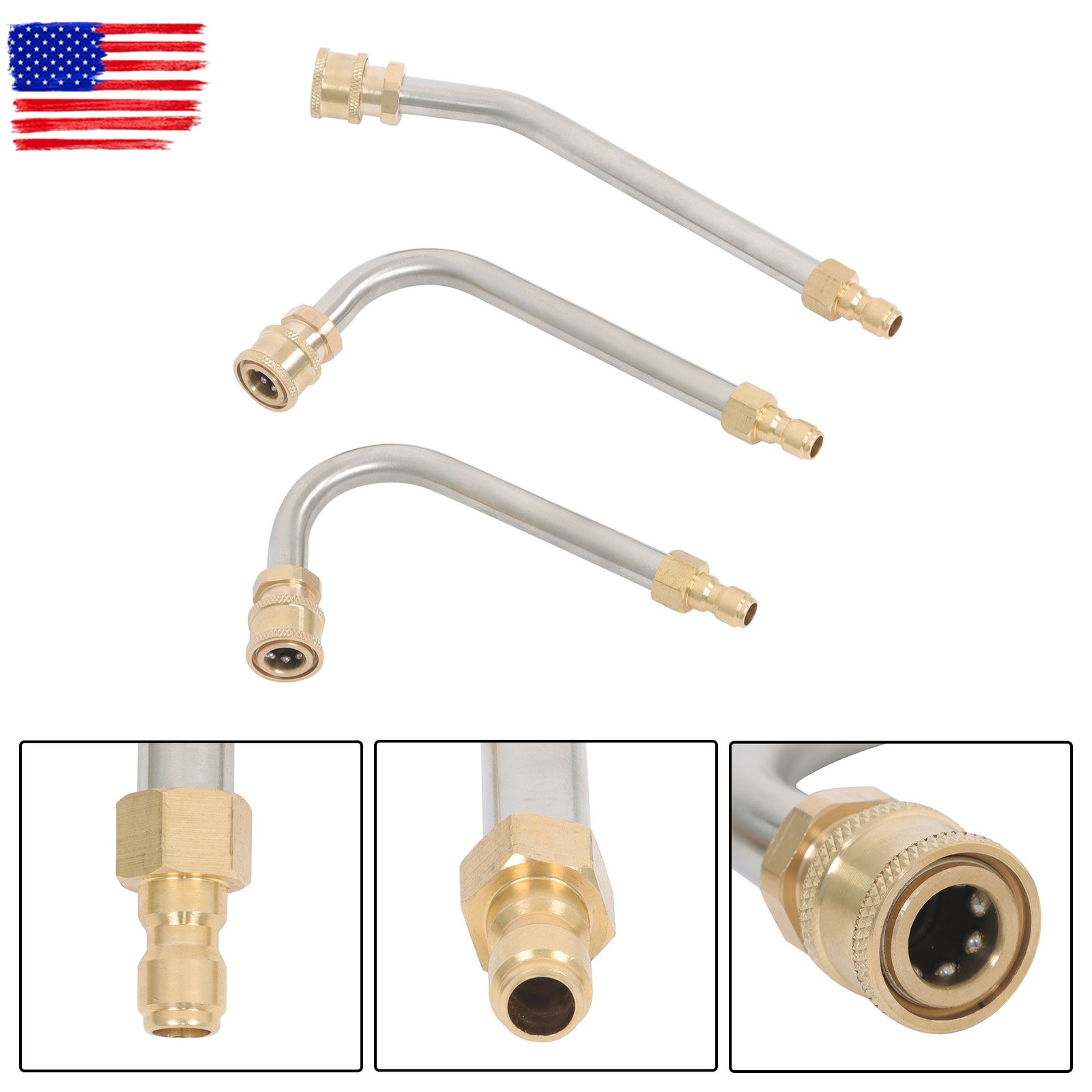 9-Piece 4000 PSI High Pressure Water Gun Extension Rod Wand 1/4’’Quick Connect