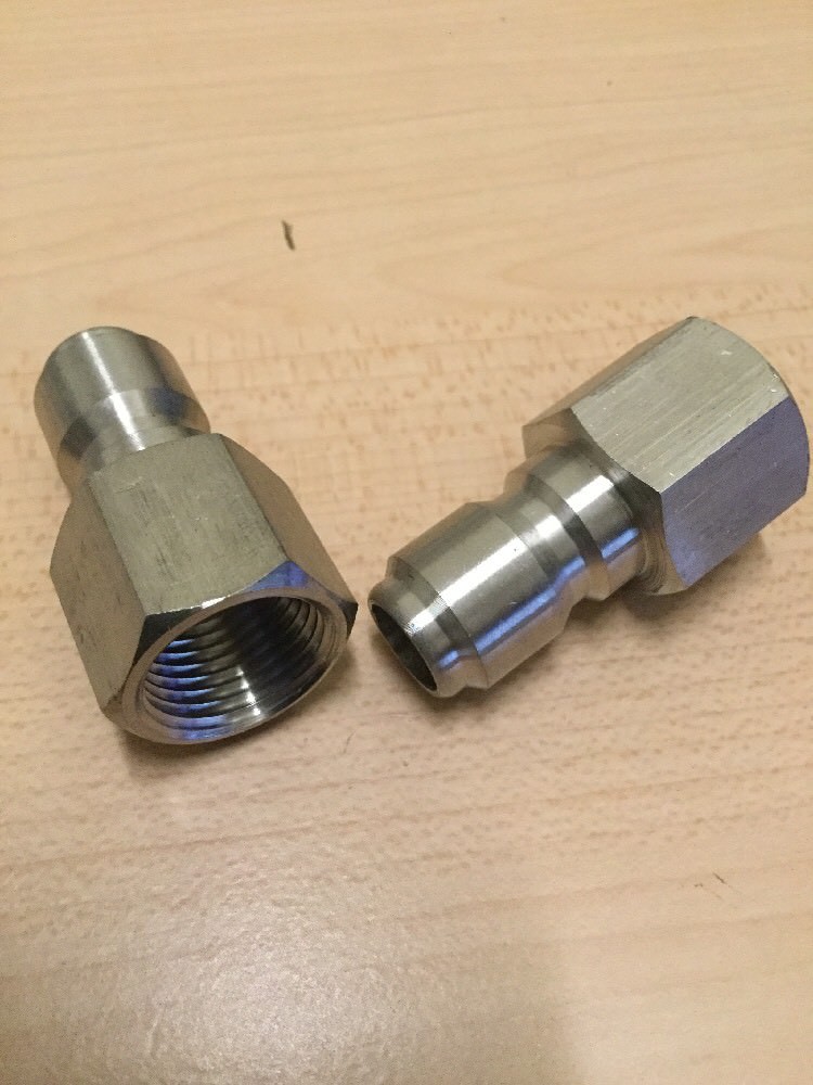 2- Power Pressure Washer 3/8″ FPT Quick Connect Plug 4000 PSI Stainless Steel