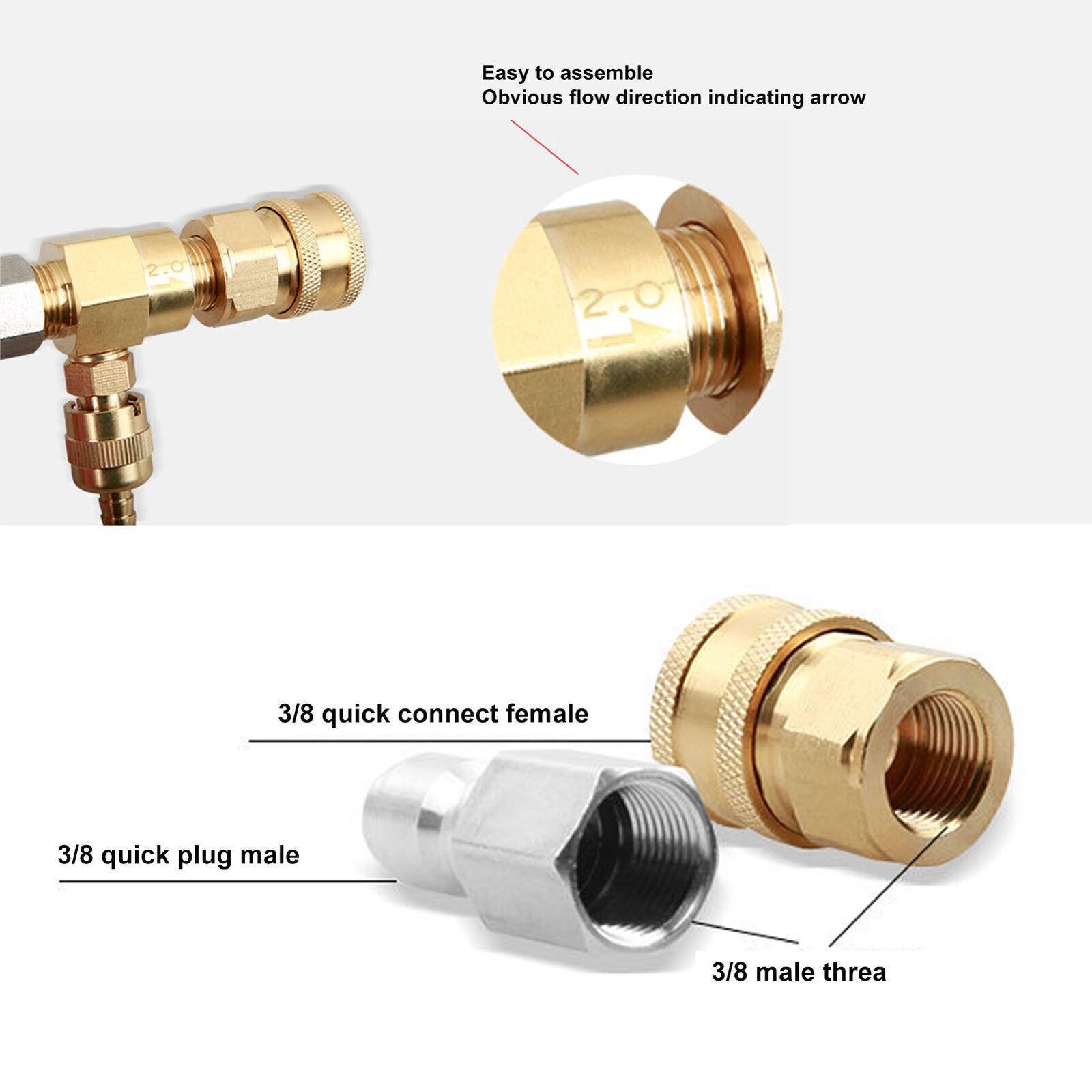 Chemical Injector Brass Stainless Adjustable Downstream Injector with 9.8ft Tube