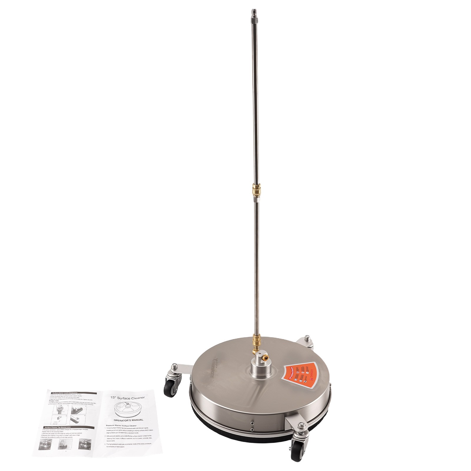 15″ Pressure Washer Surface Cleaner 4200PSI 1/4″ Quick Connect Stainless New