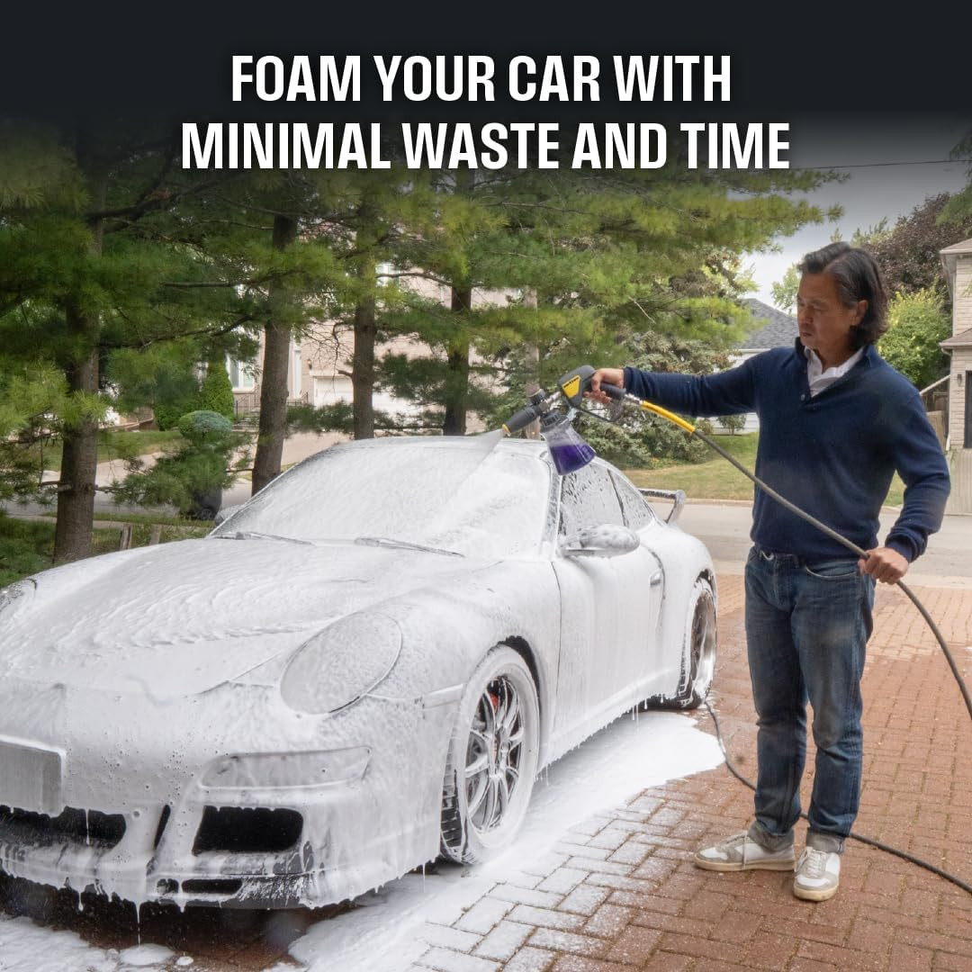 Active Foam Cannon with ¼ Inch Quick Connector for Electric and Gas Pressure Was