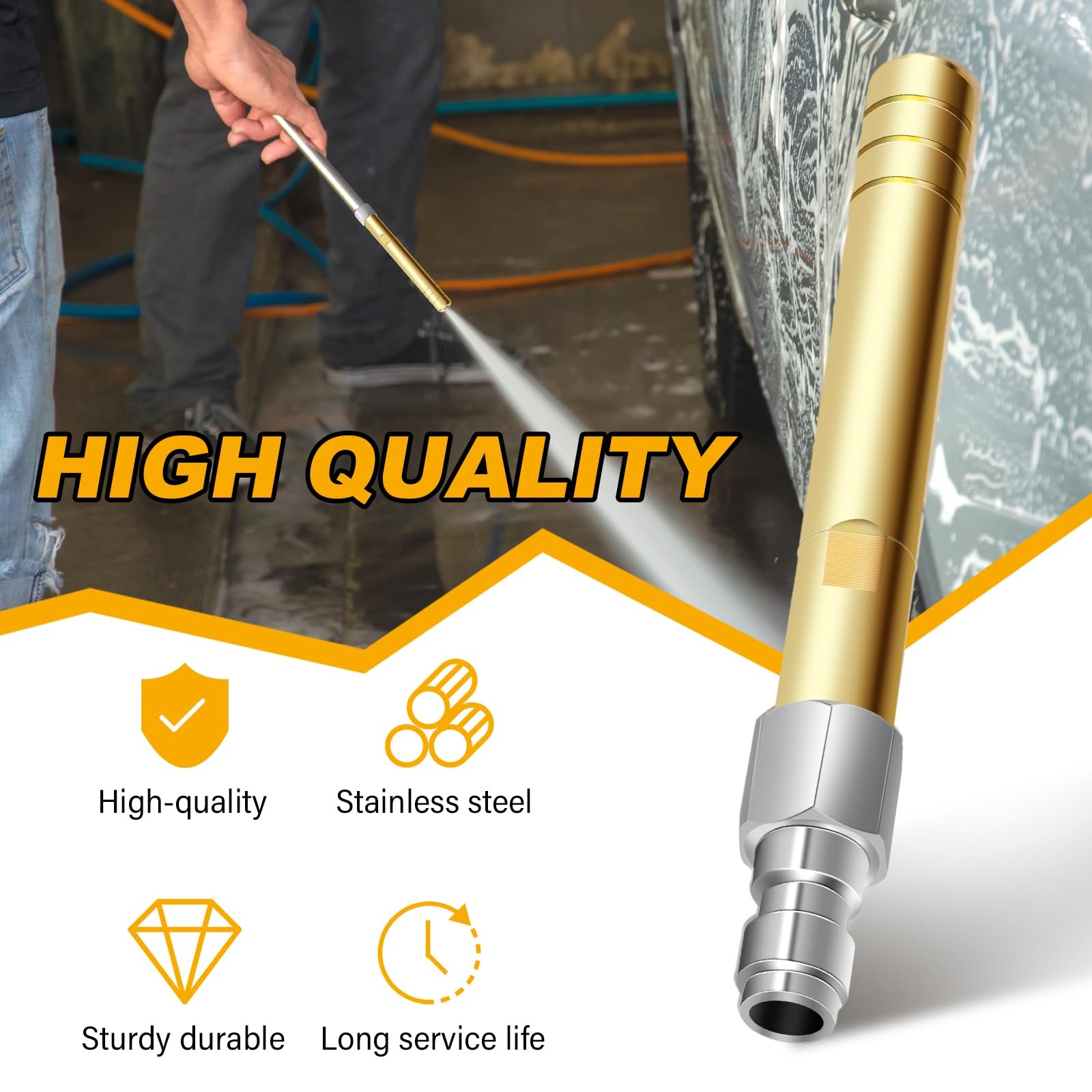 Long Range Soap & External Chemical Injection Nozzle – 1000-4500 PSI Downstre…
