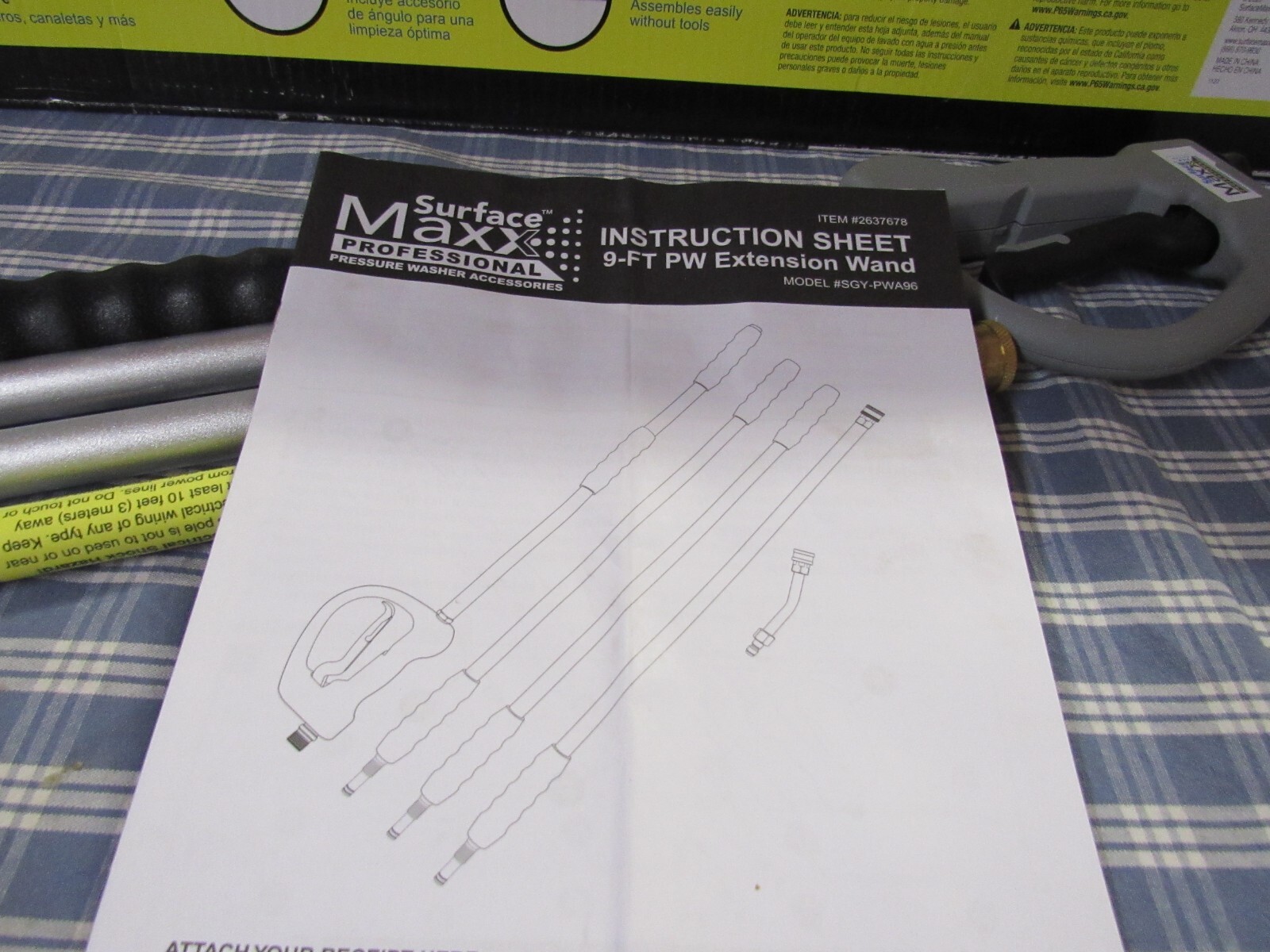 SurfaceMaxx 9 ft. Extended Reach Wand 4000 psi (New Distress Box) FREE SHIPPING.
