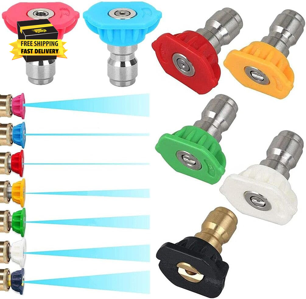 7 Pieces Pressure Washer Spray Nozzles Tips Set 1/4Inch Quick Connect – 2.5 GPM