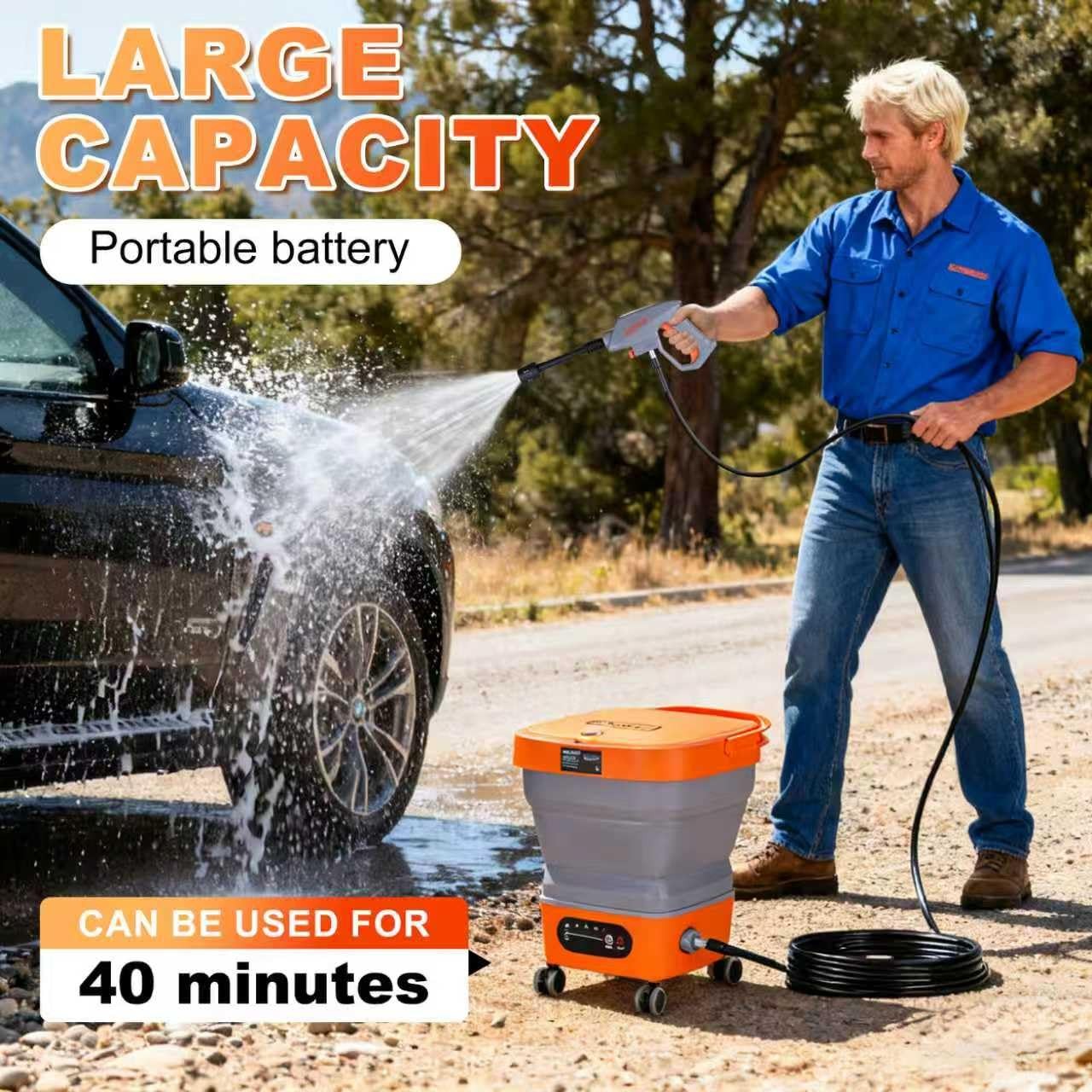 Cordless Washer with 16FT Hose