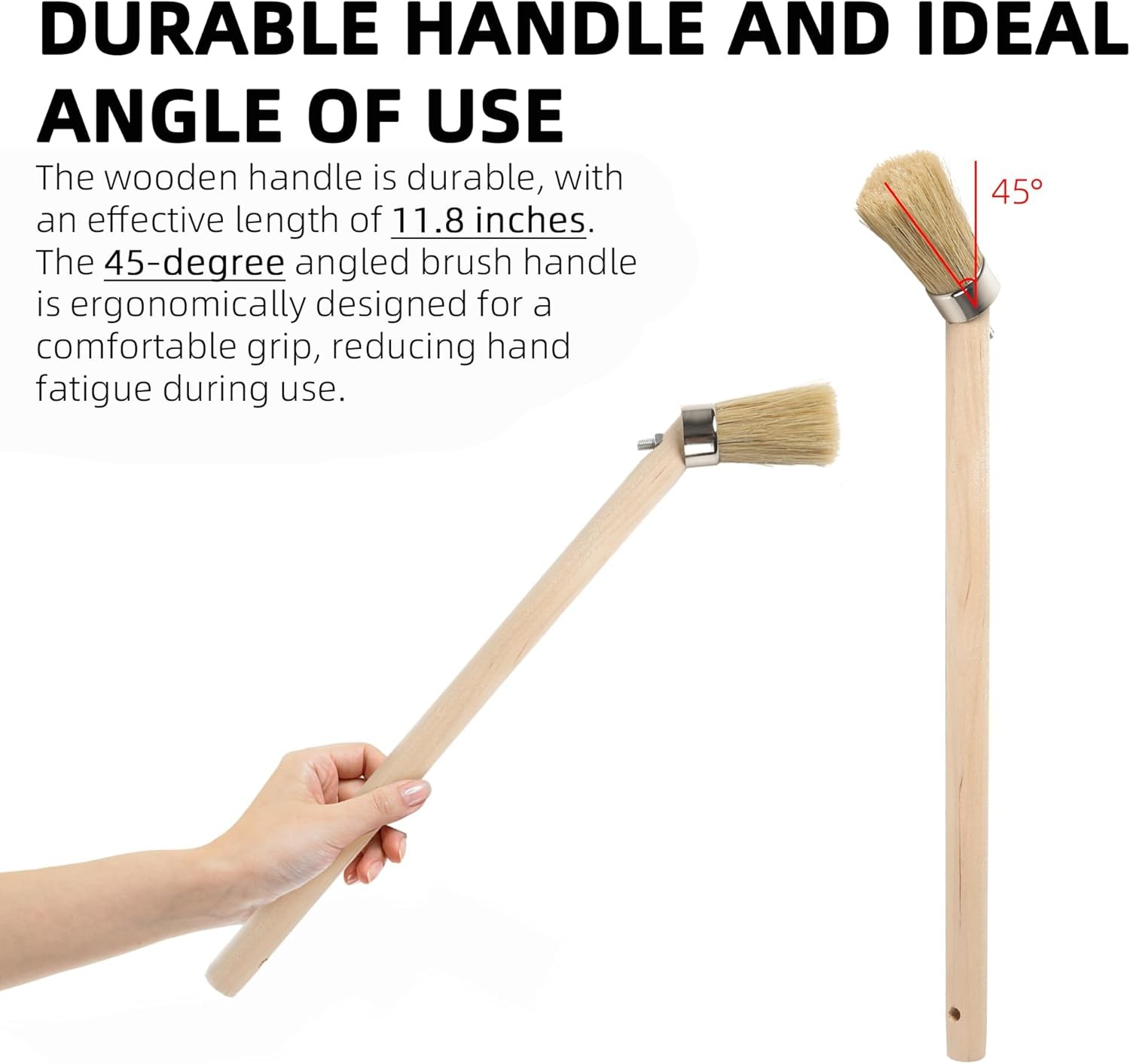 (2-Pack) Tire Lube Brush for Cleaning 11.8 Wooden Handle – Small