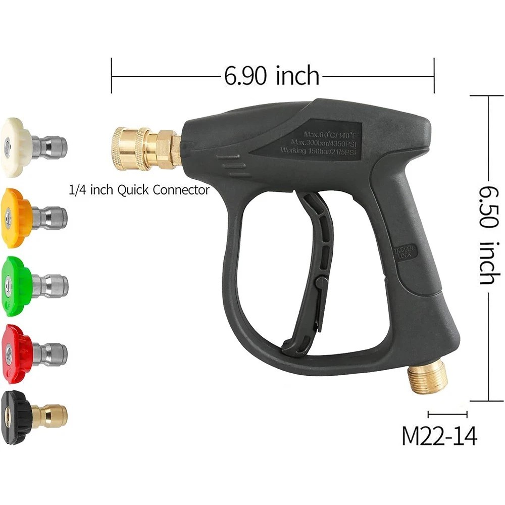 1/4″ Professional Snow Foam Cannon Lance Gun 1L Bottle with 5 Nozzles Kit