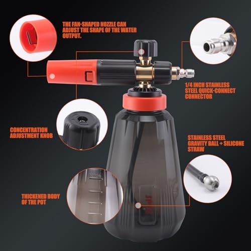 PRO Foam Cannon (Thicker Snow Foam Technology) with 1/4″ Quick Connector