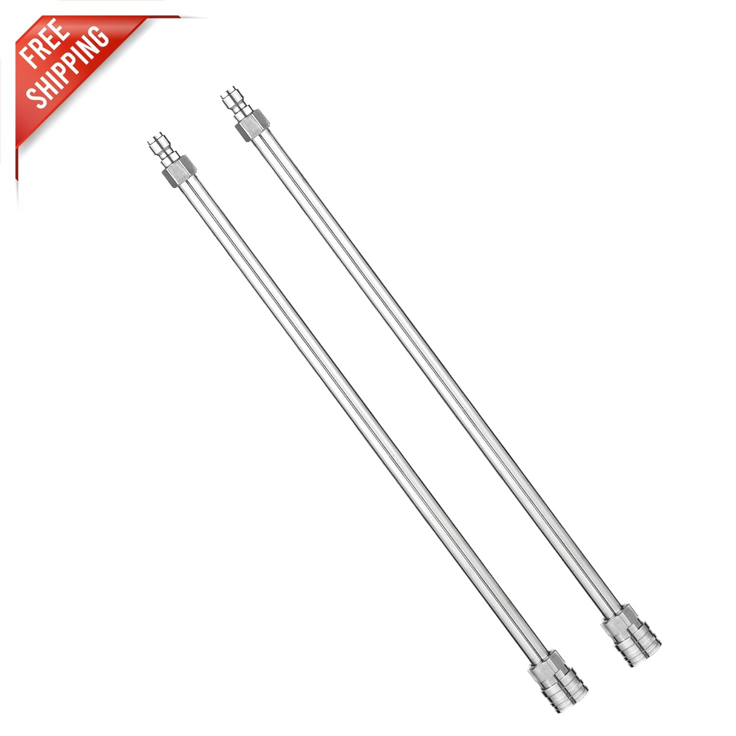 Versatile 17-Inch Stainless Steel Pressure Washer Lance – 2-Pack Quick Connect