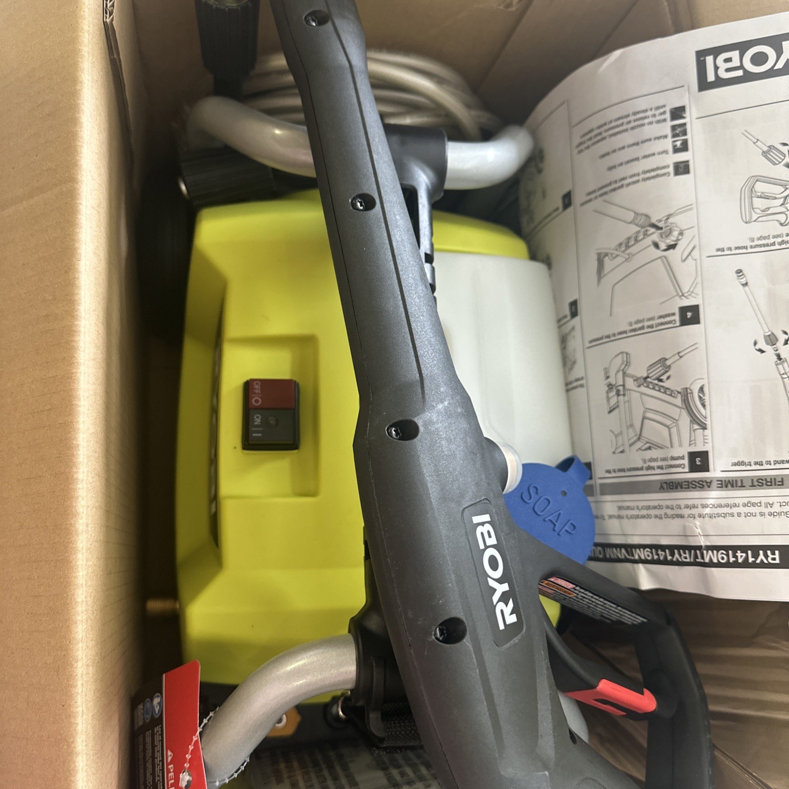 RYOBI 1900 PSI 1.2 GPM ELECTRIC PRESSURE WASHER RY1419MT -OPEN BOX-