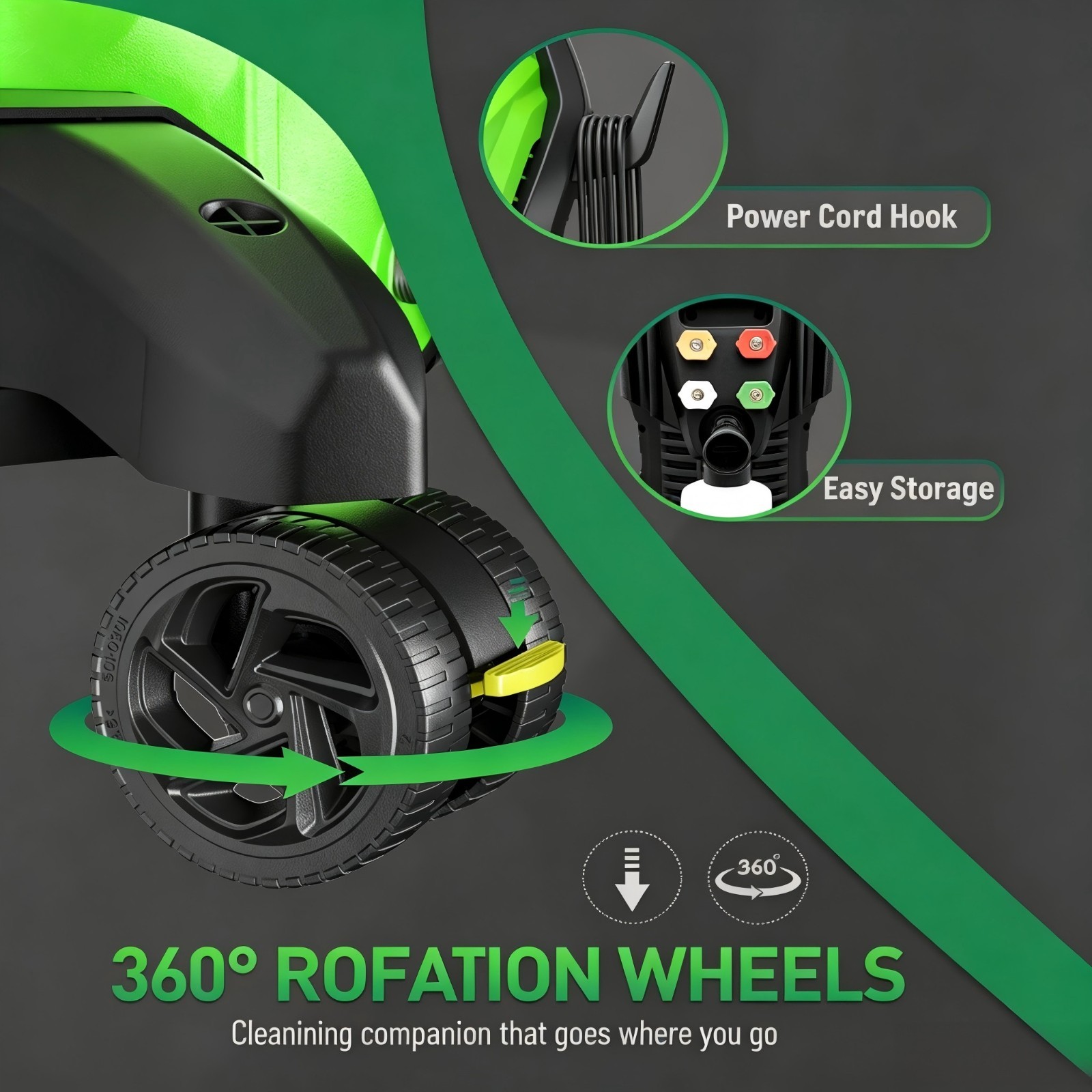 5000PSI 2.4GPM Electric Pressure Washer, 15 Level Adjustable Touch Screen