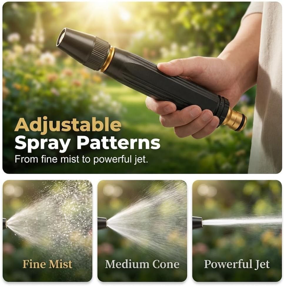 Versatile High Pressure Nozzle with Leak-Free Connection – Perfect for Outdoors