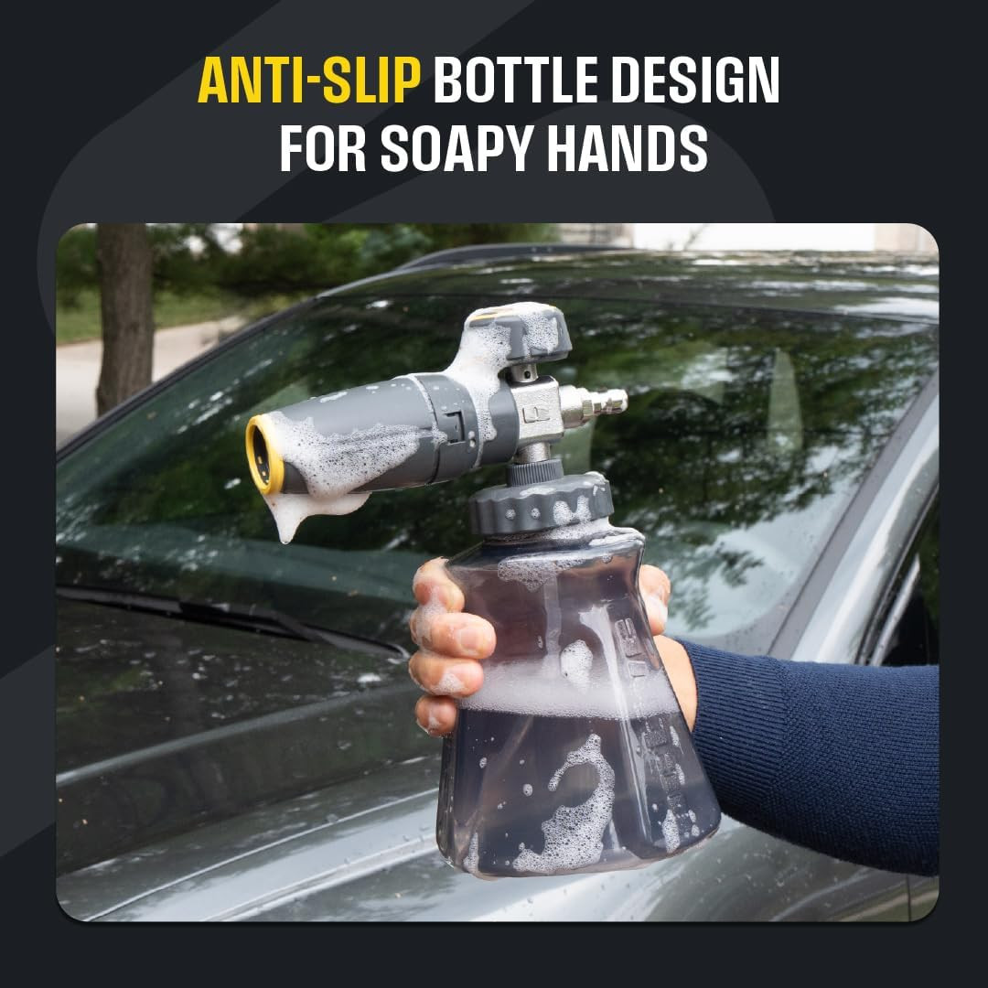 Active Foam Cannon with ¼ Inch Quick Connector for Electric and Gas Pressure Was