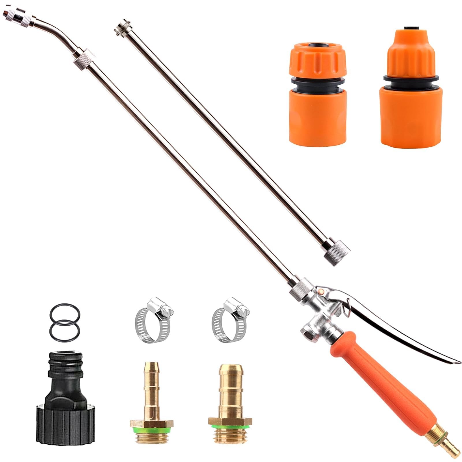 Sprayer Wand, 44″ all metal for 1/2″ & 3/8″ Hose 44 inches, Orange