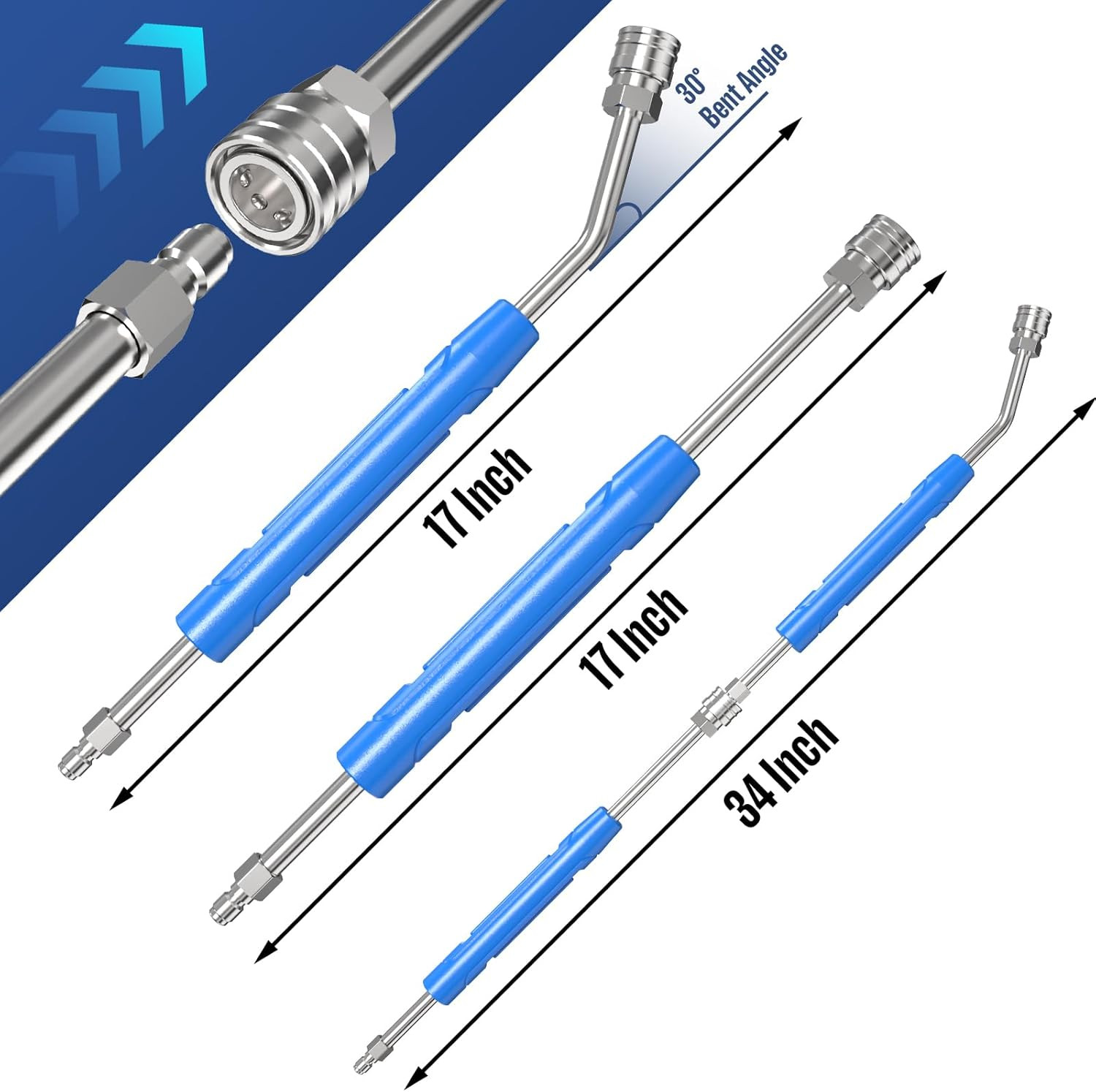 Pressure Washer Extension Wand 17 Inch, Stainless Steel Power Washer Wand wit…