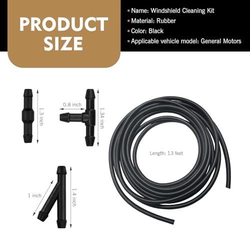 30 PCS Car Windshield Washer Hose Kit, 13Ft Flexible Rubber Hose, Washer Fluid