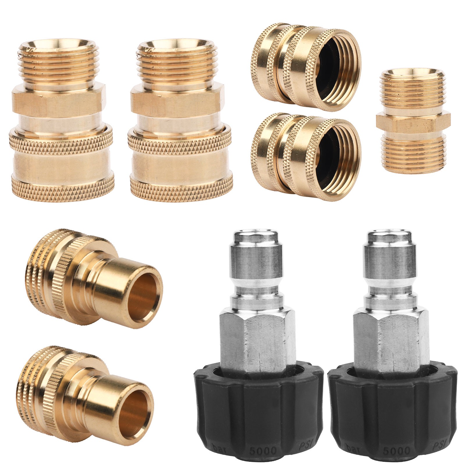 9PCS Quick Disconnect Pressure Washer Adapter Set for Gun & Hose Connection