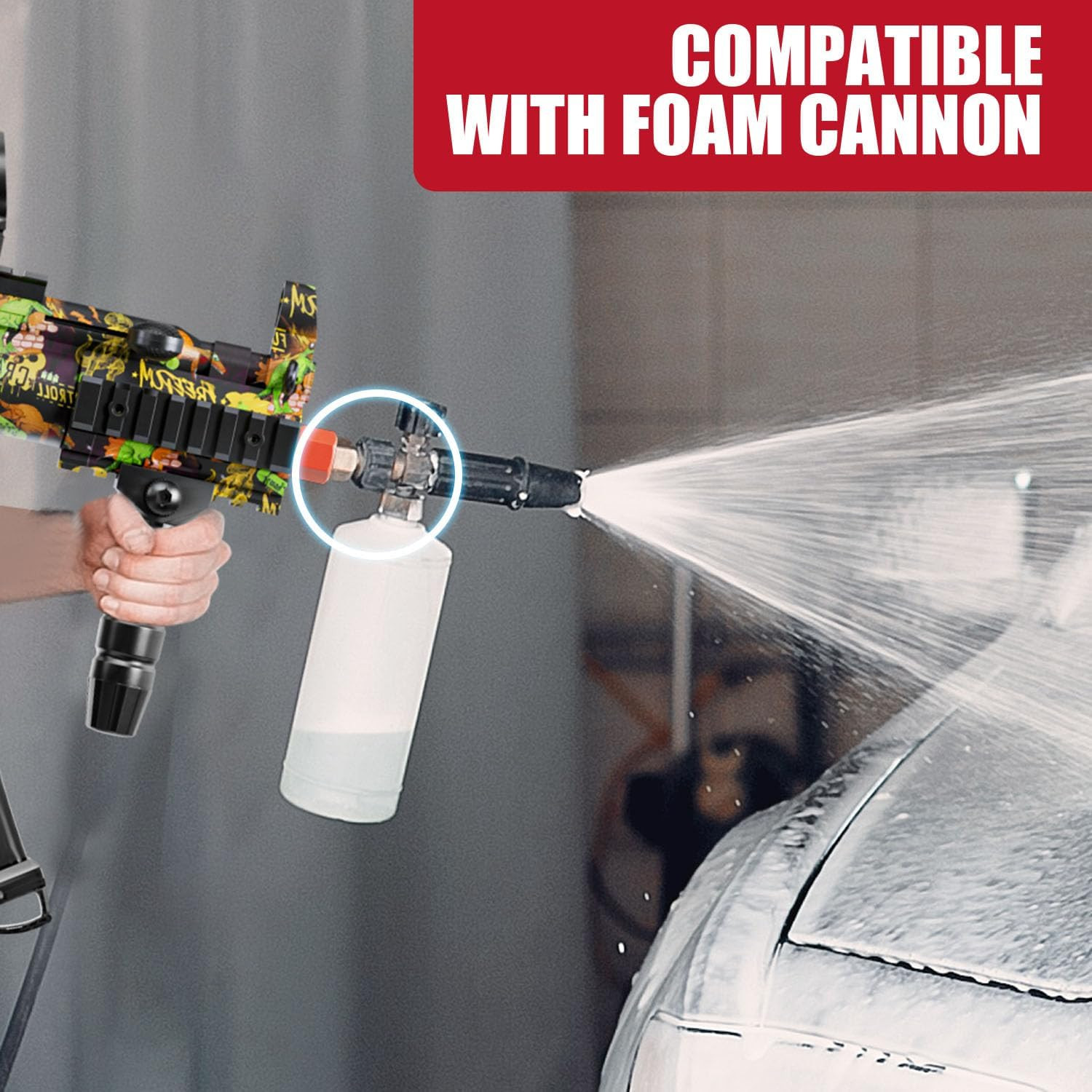 MP5 Model Pressure Washer Gun with Swivel & 4 Nozzles, 3600 PSI High Pressure Sp