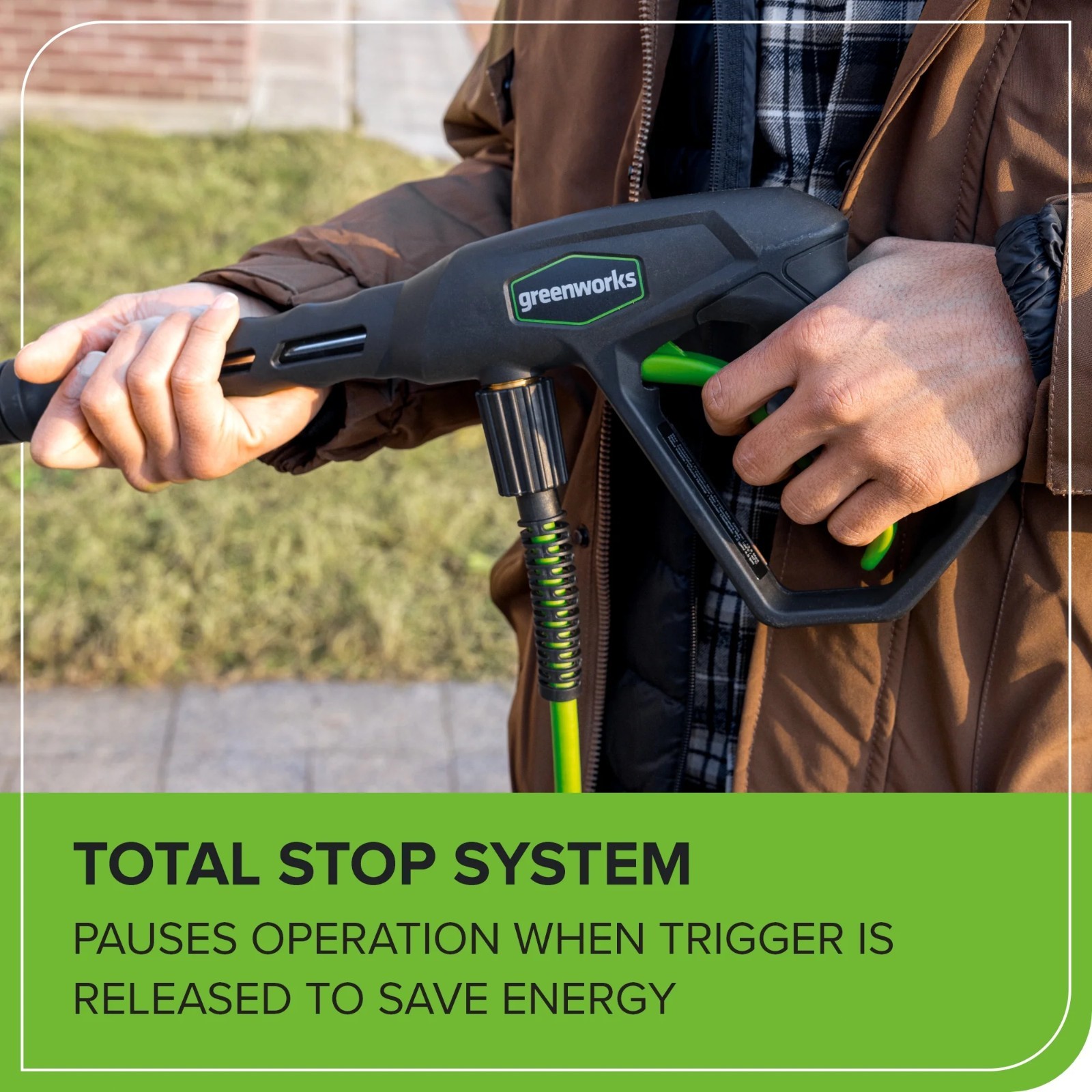 Greenworks 2100PSI 1.2GPM Portable Electric Pressure Washer 25Ft Hose 35Ft Cord