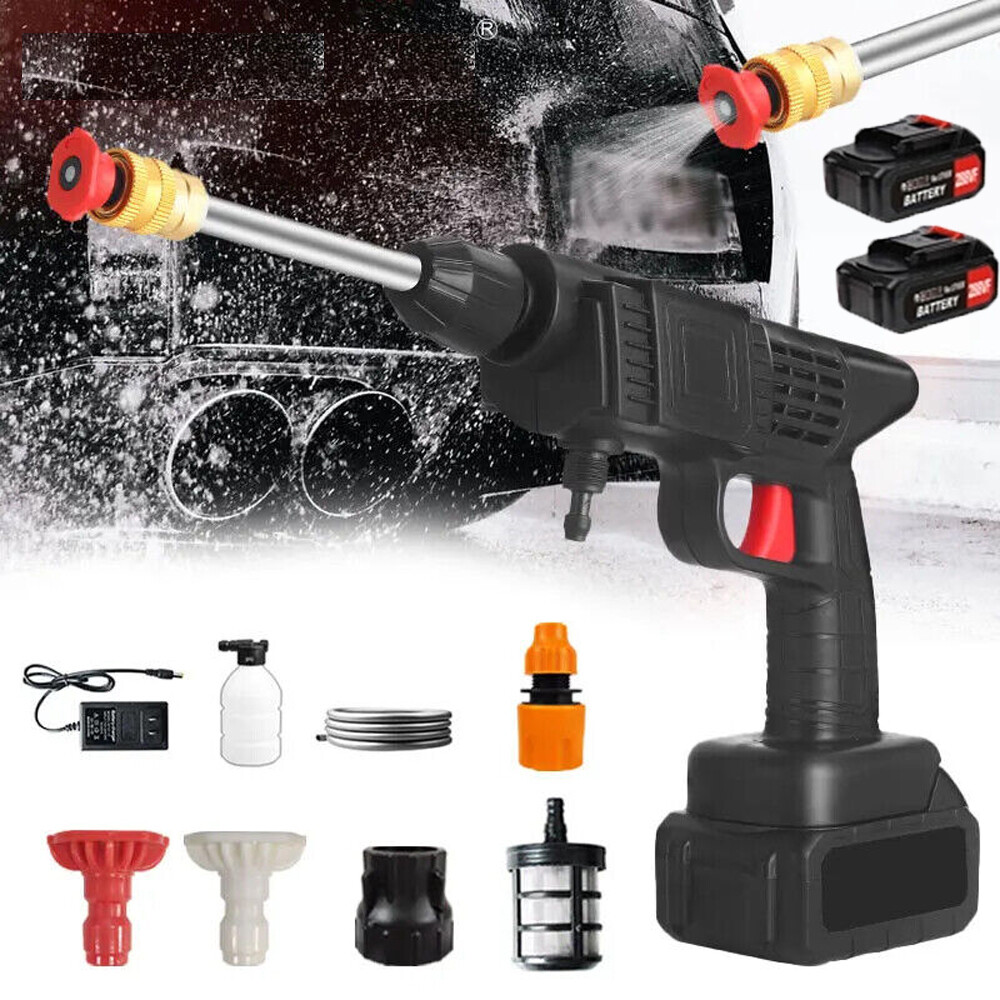 Cordless Electric High Pressure Water Spray Car Gun Portable Washer Cleaner Tool