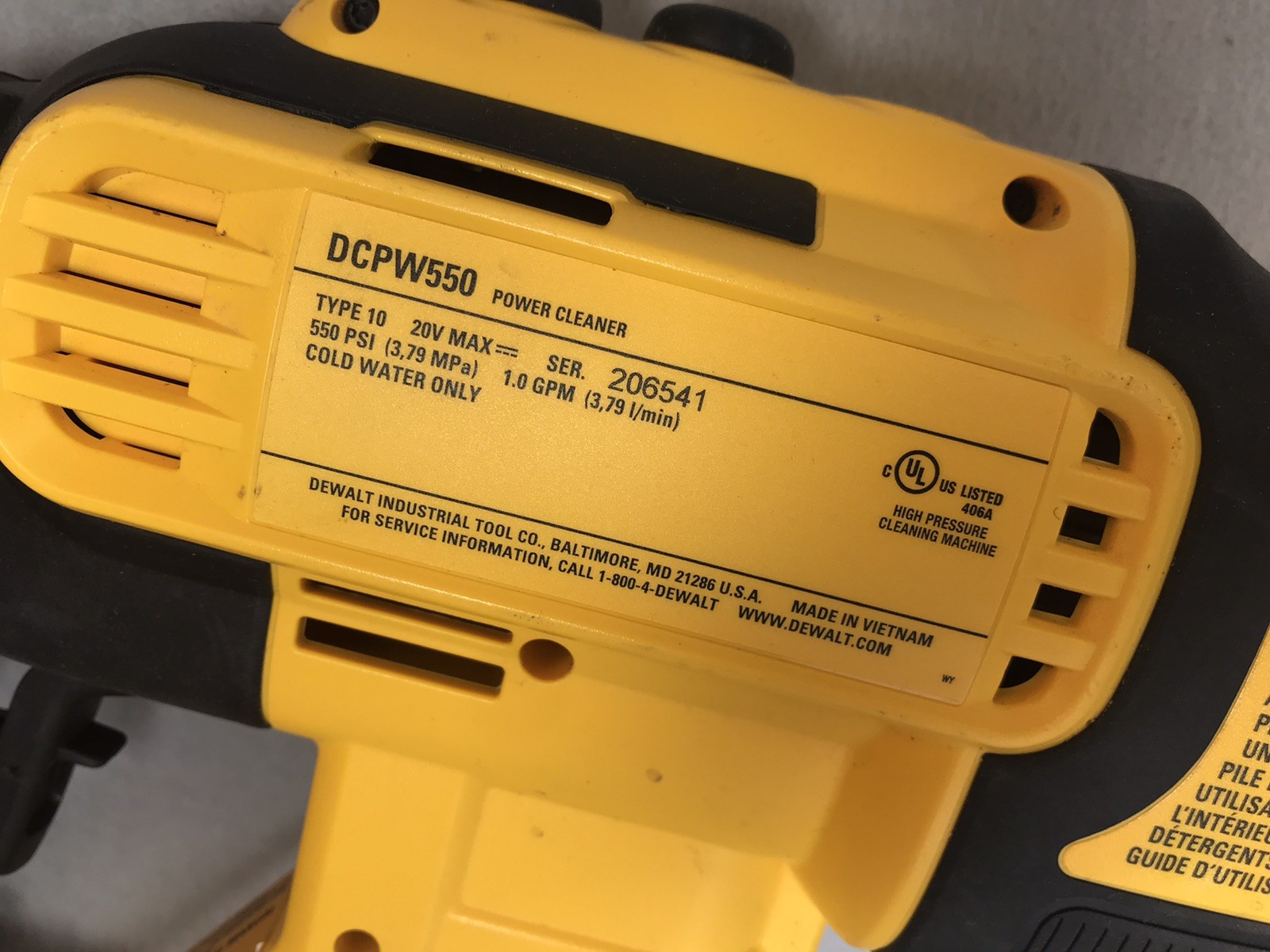 Dewalt Cordless Power Washer Dcpw550