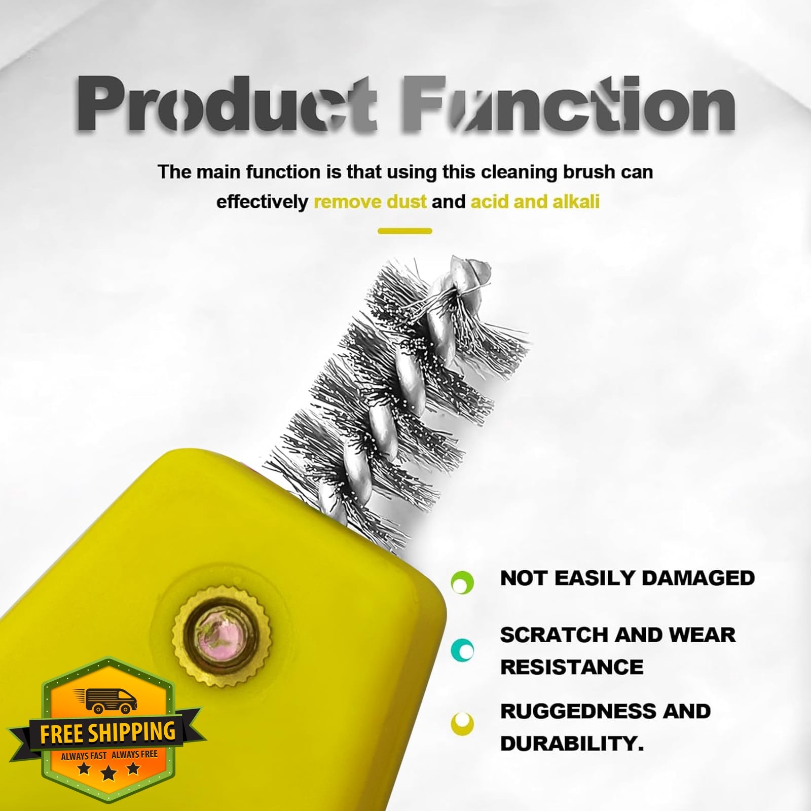 ZOKYUYS 4-in-1 Car Battery Cleaning Brush Yellow