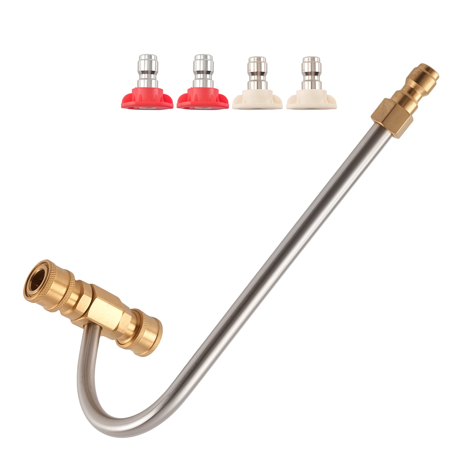 High Pressure Gutter Cleaner Wand 4000PSI with 40° & 0° Nozzles for Power Washer