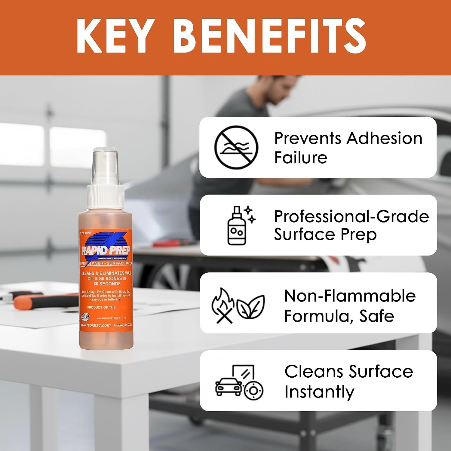 Compact 4 oz Rapid Prep Cleaner | Non-Flammable Solution for Vinyl Applications