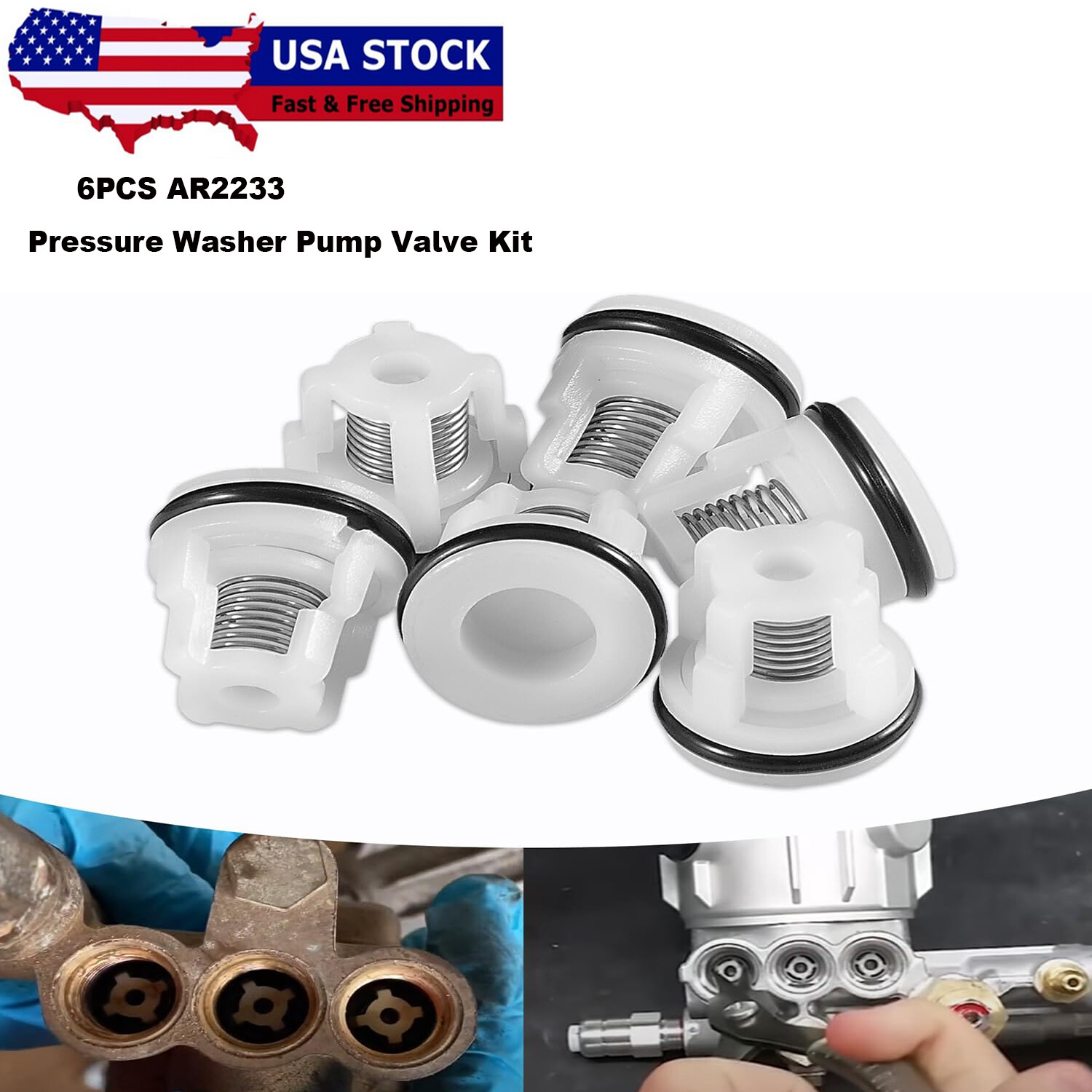 For Annovi Reverberi Check Valve Kit AR2233 Pressure Washer Pump RMV RMW Series
