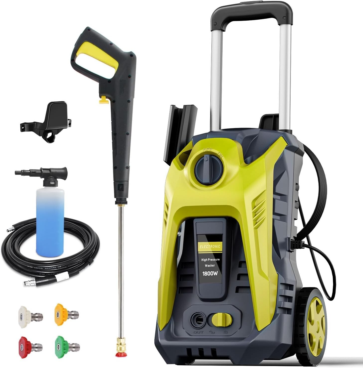 1200 PSI Electric Pressure Washer Powerful Car Cleaning Machine Quick Connect