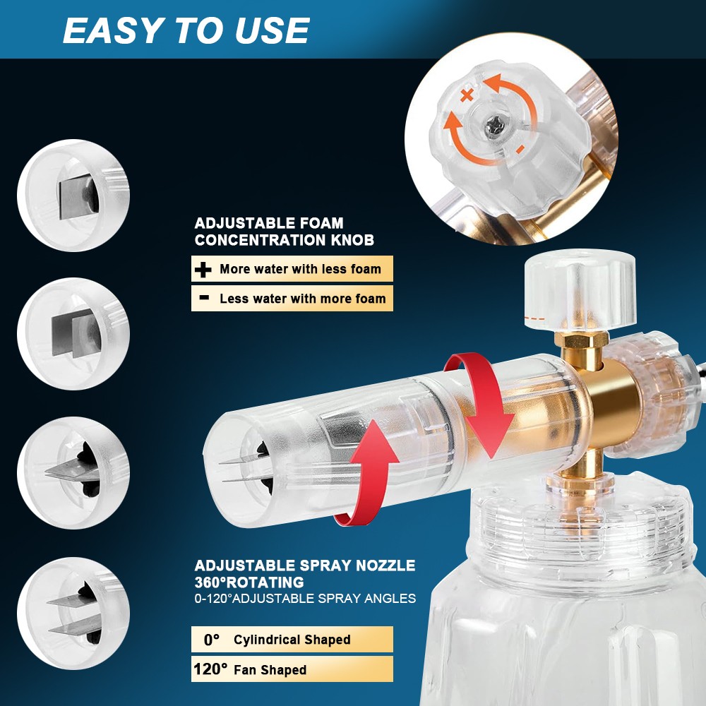 High-pressure Cleaning Foam Suit Snow Gun Wash Soap Lance Sprayer Washer Bottle