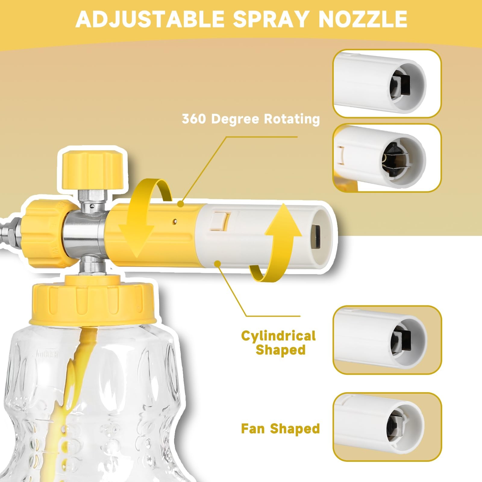 Foam Cannon for Pressure Washer with Dual Connector Accessory, Pressure Washe…