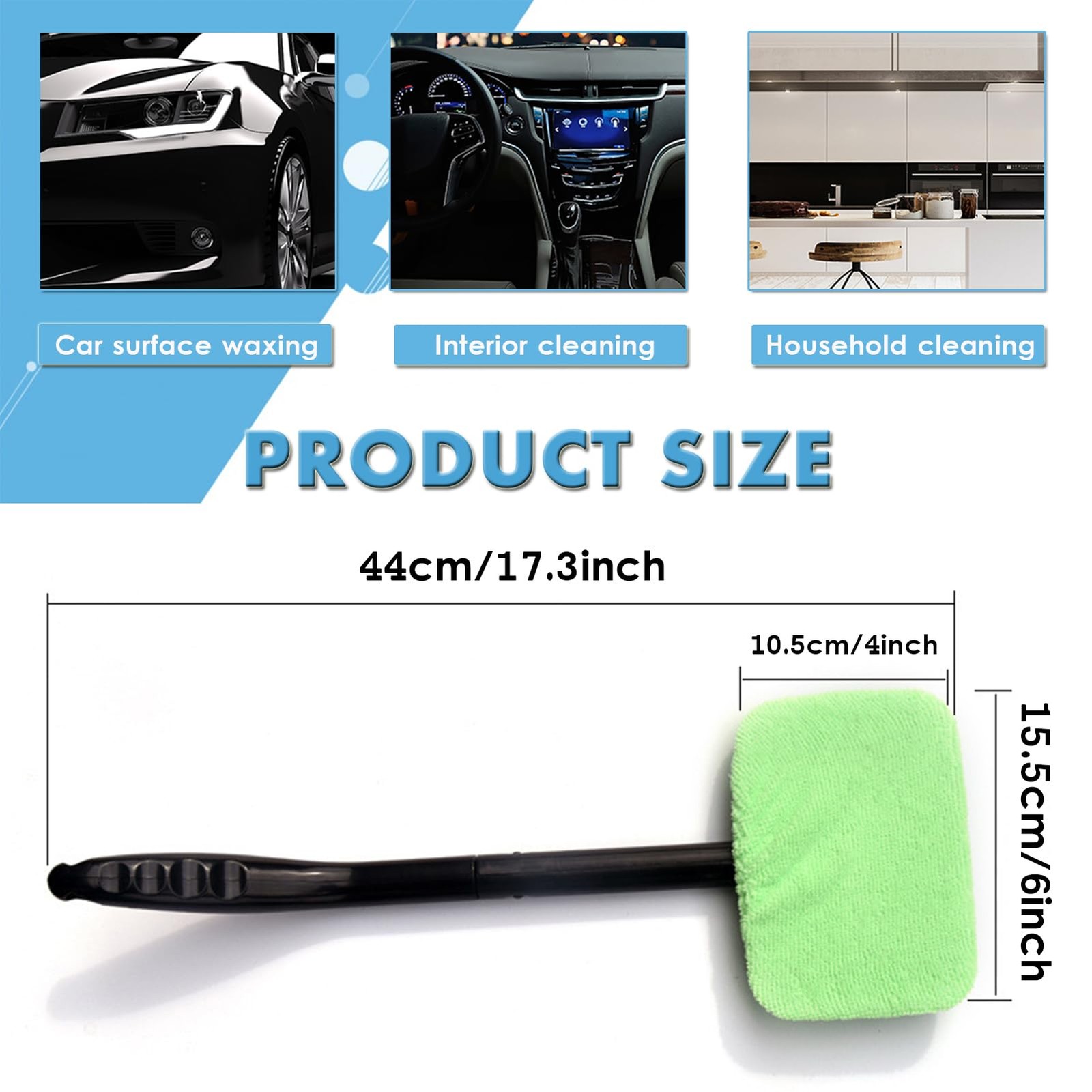 WenMei Car Cleaning Window Tool,Car Exterior&Inside Windshield Green
