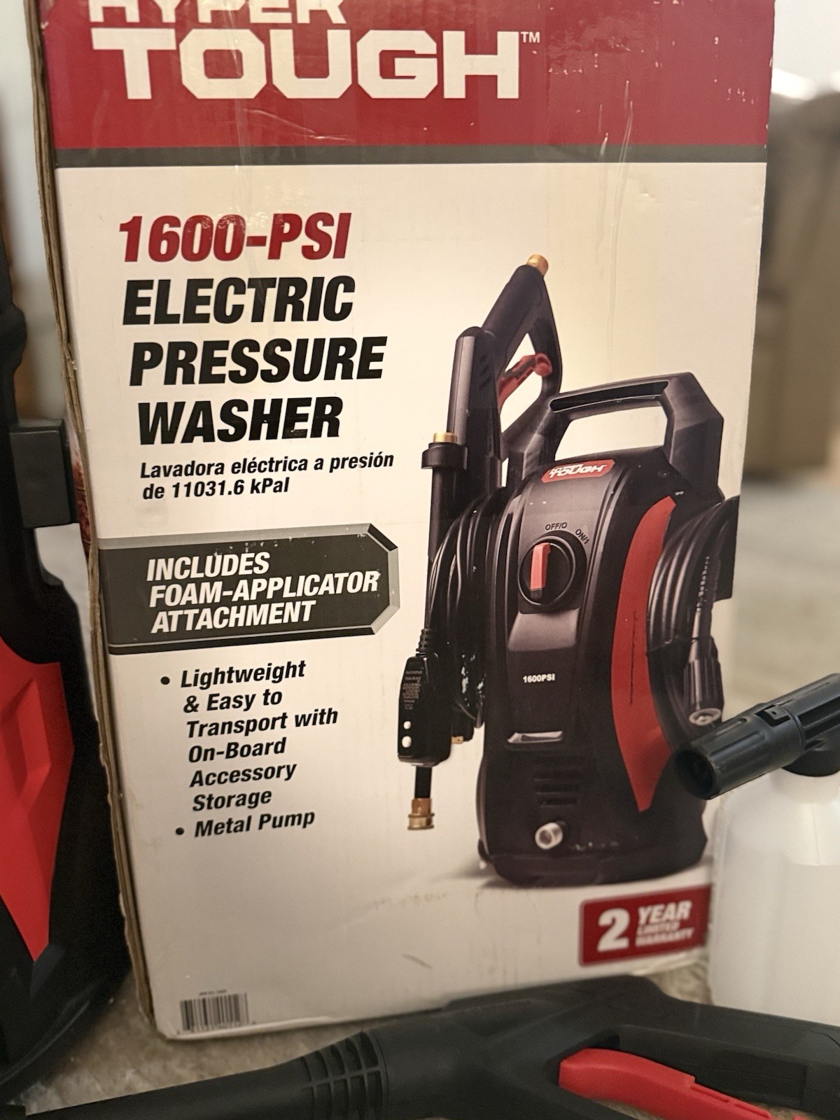 Hyper Tough 1600 PSI Electric Pressure Washer w/ Foam Applicator Attachment