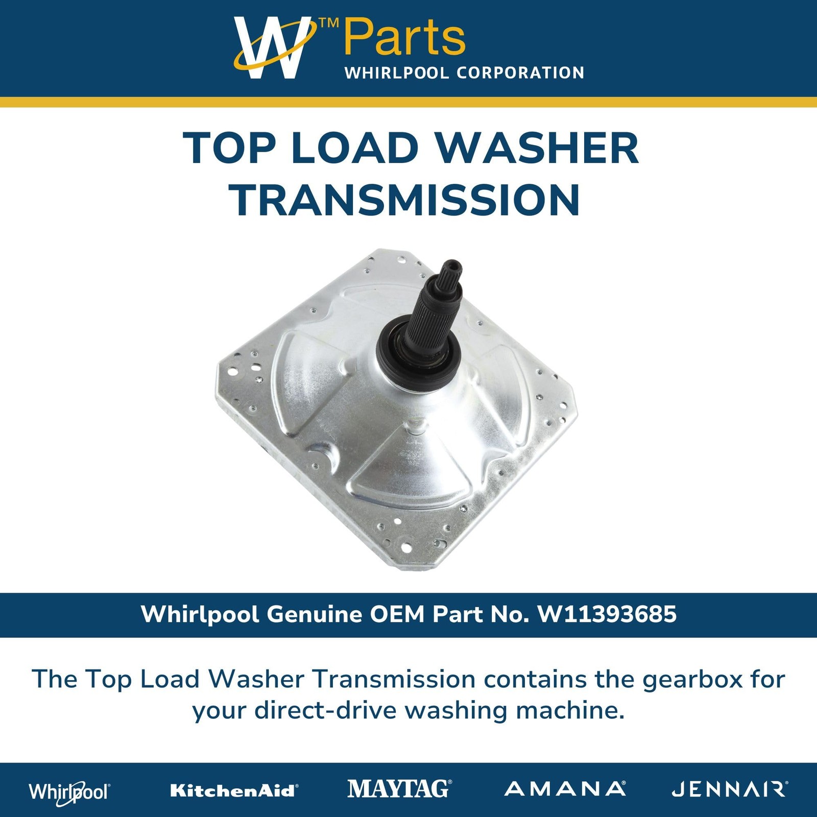 Whirlpool W11393685 Genuine OEM Top Load Washer Transmission Replacement Part…