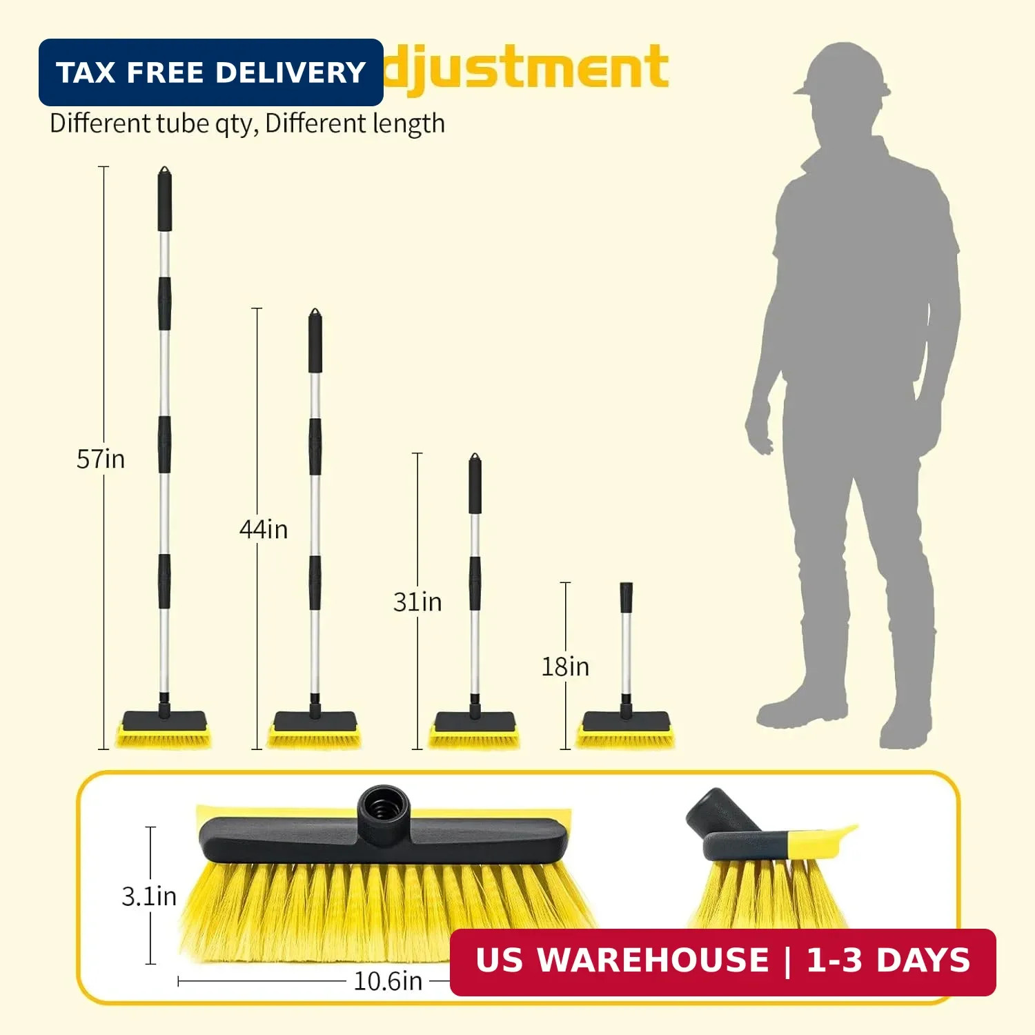 Ordenado 56″ Car Wash Brush with Long Handle – Car Cleaning Brush with Soft Bris