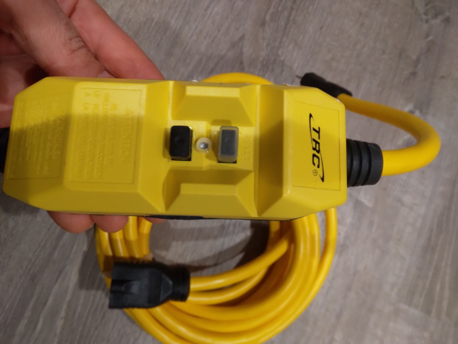 GFCI Cord, 120V 32ft/20 Amp. 1 turned prong UL-Listed, TRC Rainproof