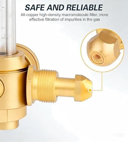 Argon Regulator for TIG MIG Welding, 0-4000 PSI Gas Pressure Regulator with