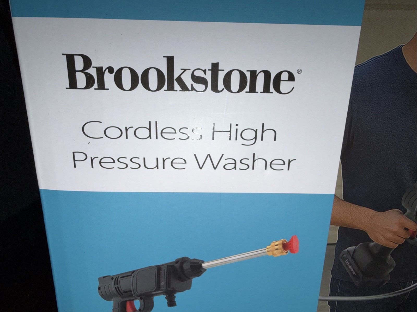 Brookstone Cordless High-Pressure Washer Portable Rechargeable Open Box (Q)