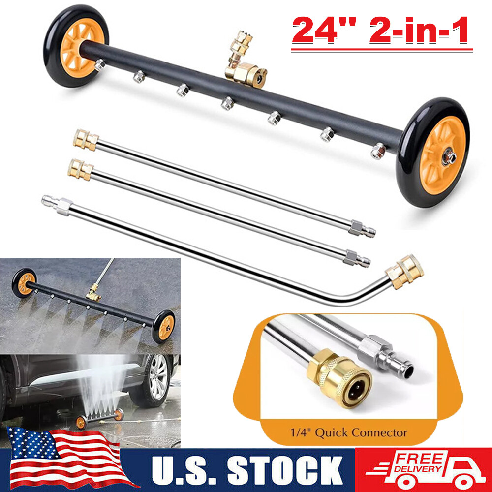 24″ Pressure Washer Water Broom Undercarriage Cleaner Driveway Surface Cleaner