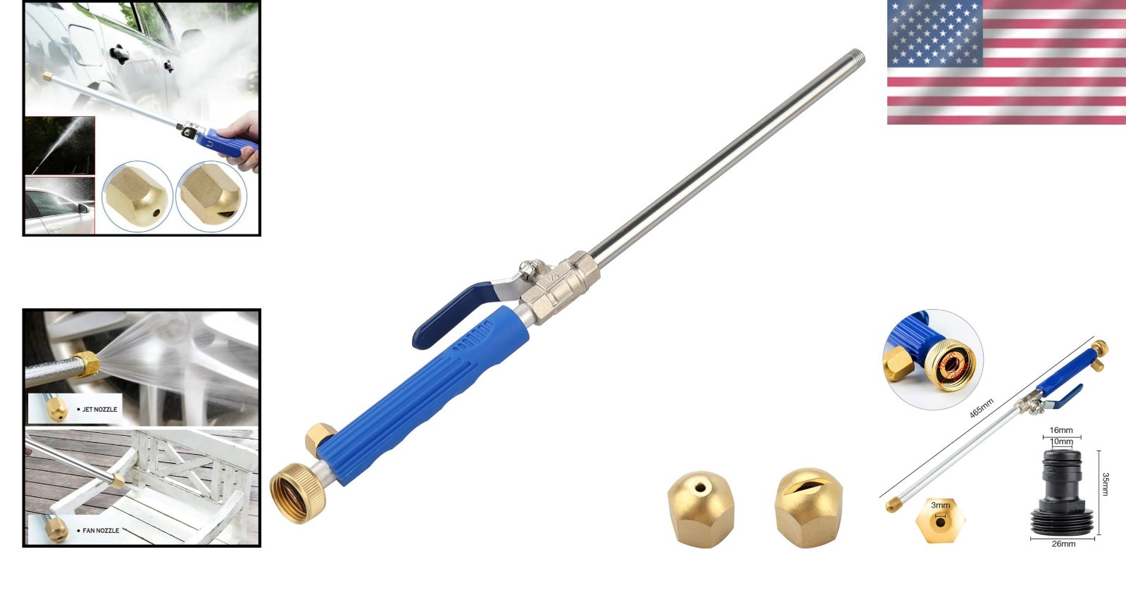 Professional Hydro Jet Wand with Brass Coupler – Ideal for Efficient Cleaning