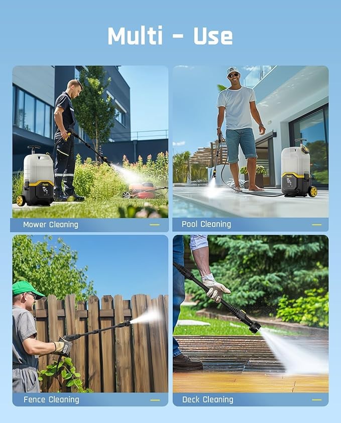 Fanttik Cordless Pressure Washer Max 725PSI Electric Power Washer with 5-in-1 No