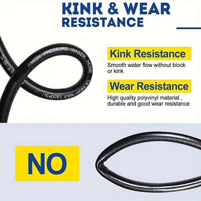 High Pressure Washer Hose 10/15M 5800PSI M22 Power Washer Extension Hose