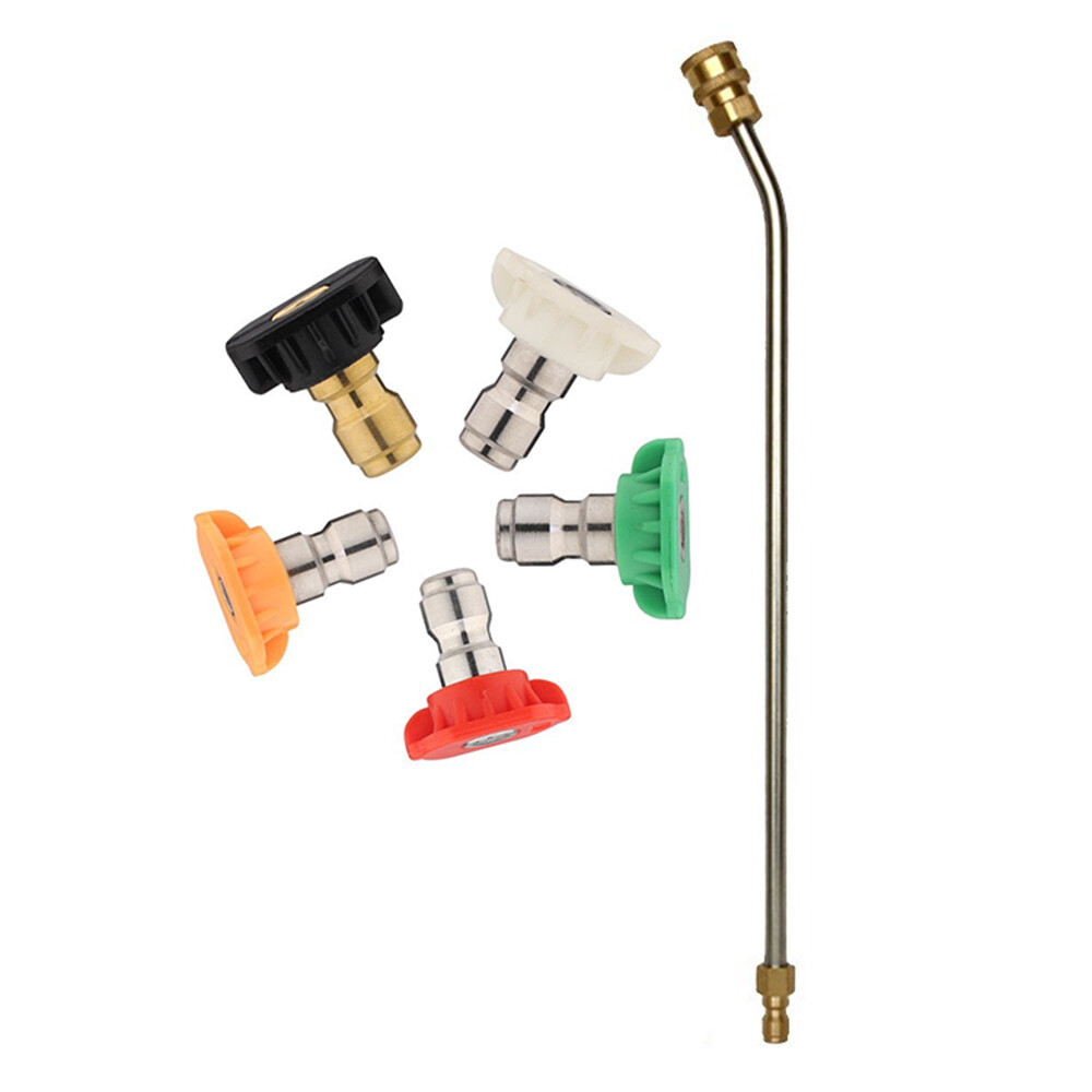 30° Curved High Pressure Power Washer Extension Wand 1/4 ” with 5 Spray Nozzles