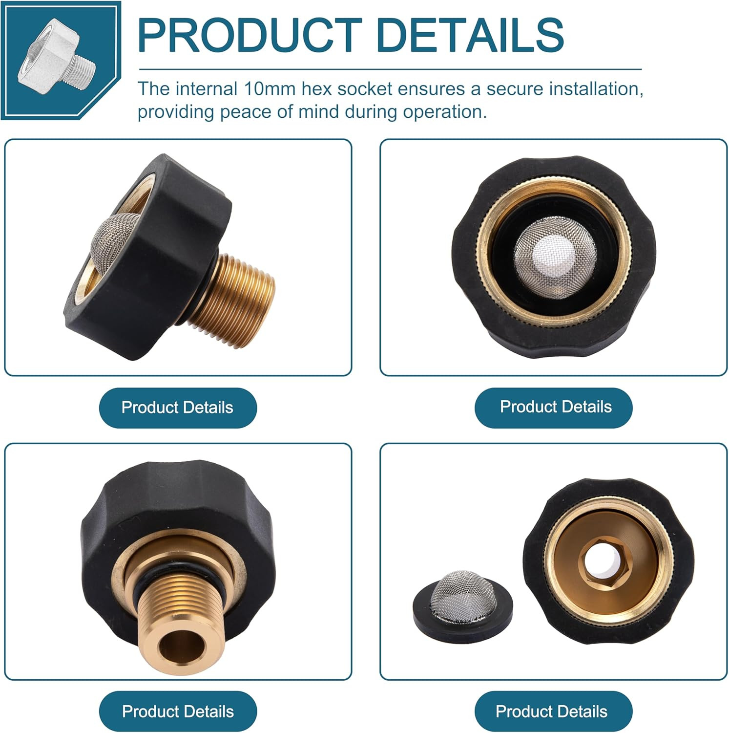 Water Inlet Fitting, Replacement for Simpson Cleaning 7112362, Compatible with P