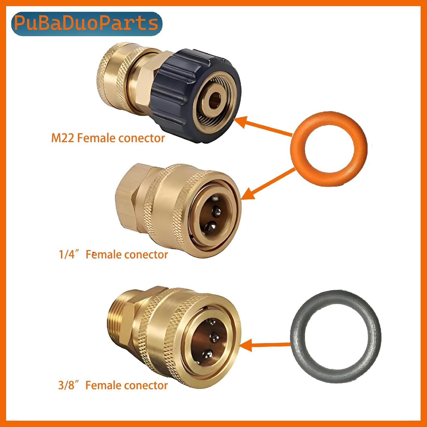 1/4″ 3/8” Pressure Washer Quick Connect Colored O-Rings Kits Compatible with M2