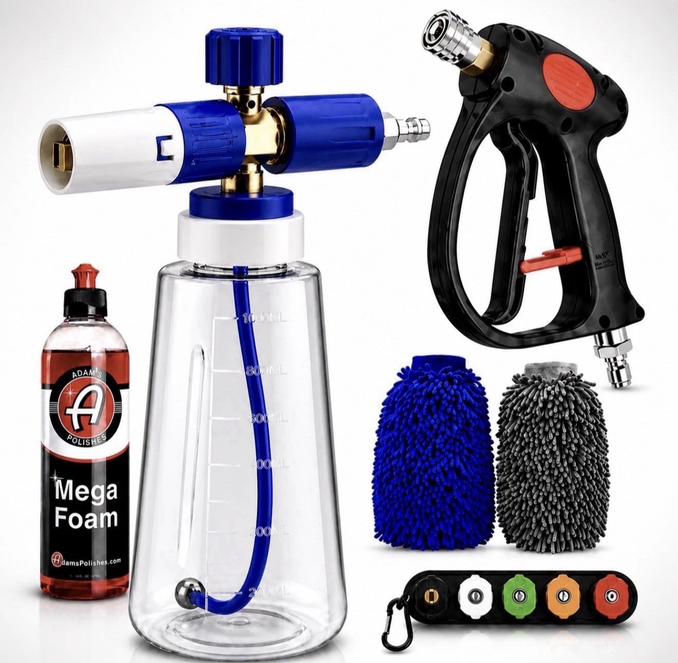 MJJC Like Foam Cannon Brass, MEGA Foam Gun 4500 Psi FULL KIT. Gun Color may vary
