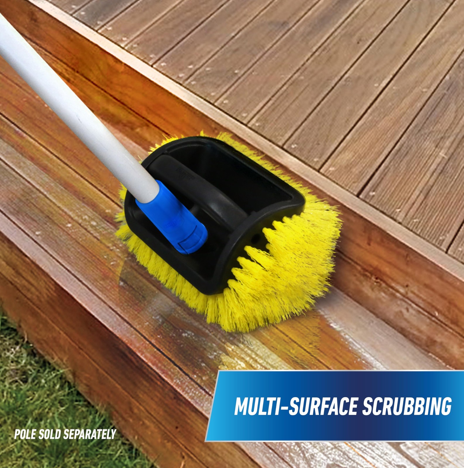 Unger Professional Lock-On 4-Sided Outdoor Scrub Brush, (Pack of 1), _