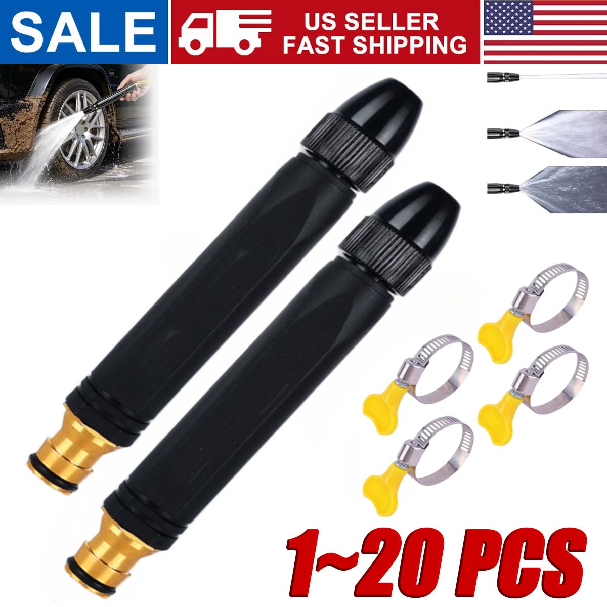Larnto High Pressure Hose Nozzle Water Gun for Car Wash Garden Pressure Booster