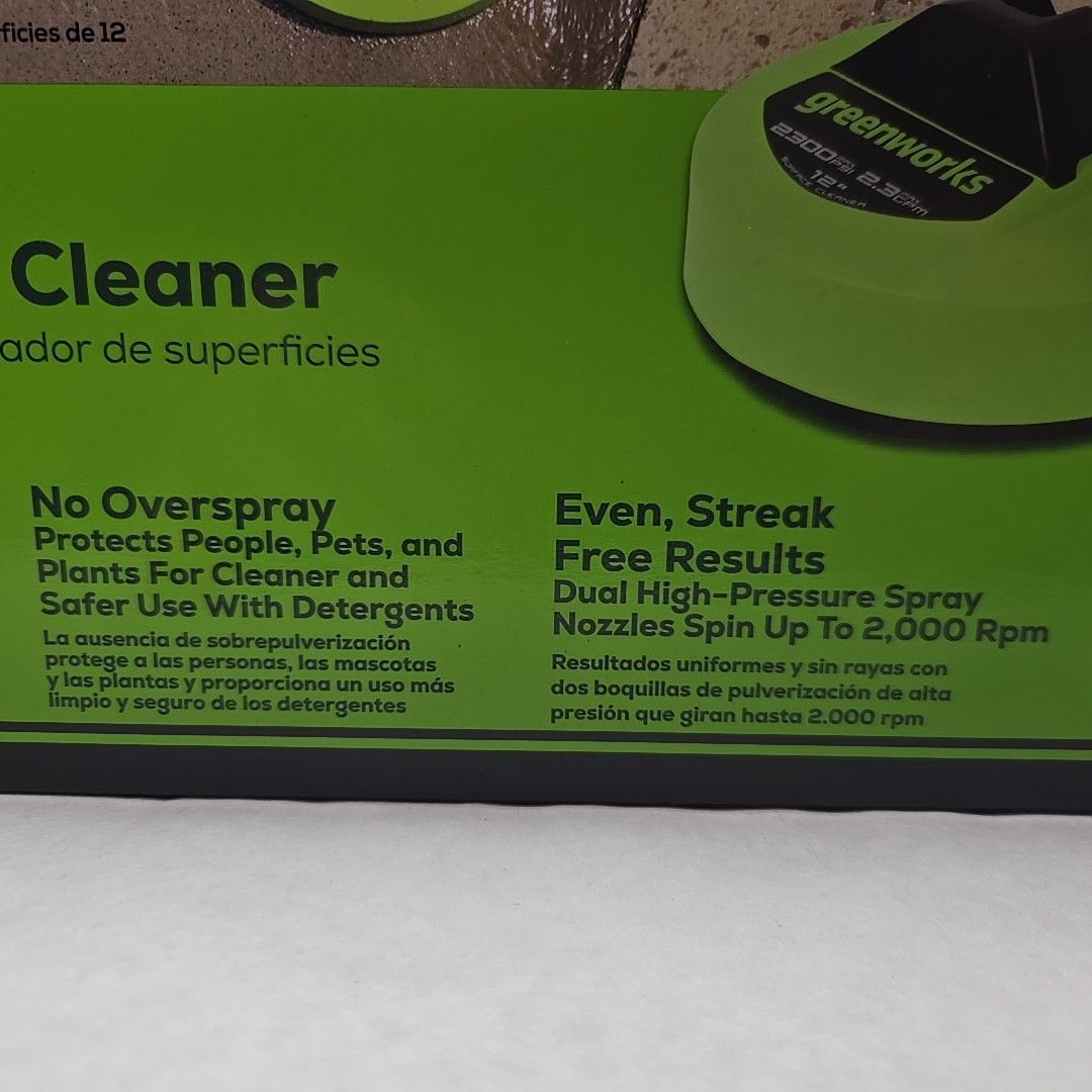 Greenworks 12″ Surface Cleaner For Electric Pressure Washer Max 2300 PSI